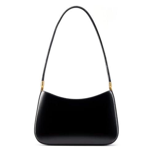 Image of MFFOR Genuine Leather Purses for Women, Shoulder Bag, Clutch Handbags | 9.8*2.3*6.2inch, Crescent bag, Underarm purse, Zipper closure, Solid color