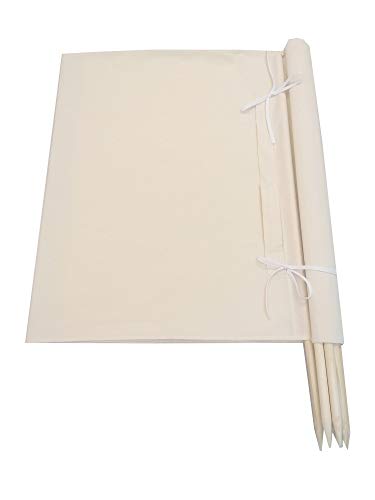 Aves-24 Windschutz 8m Strand Garten Meer Sichtschutz 100% unbehandelte Baumwolle Camping Blickschutz Natur Ökologisch Trennenwand