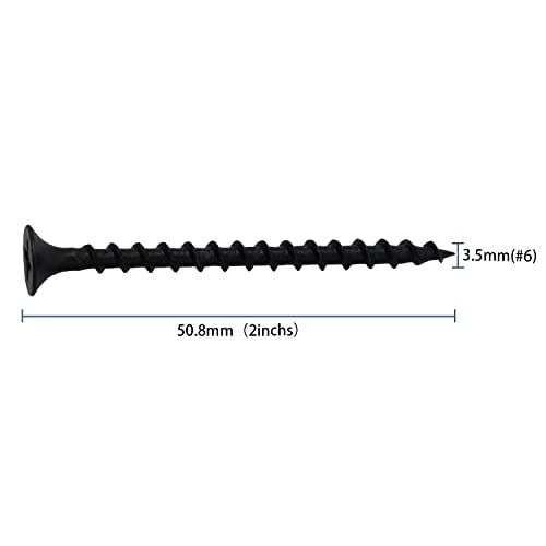 image for JEGONFRI 120pcs #6 × 2 inch High Hardness Drywall Screws, Black, Coar