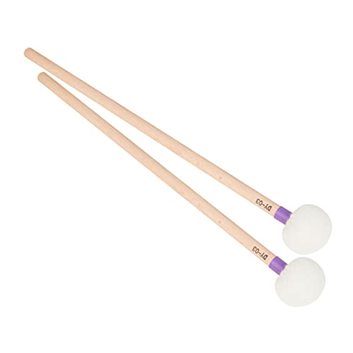 Baquetas para bombo Abaodam, 2 piezas, punta de fieltro, mango de madera, sonido uniforme y suave miniatura 5
