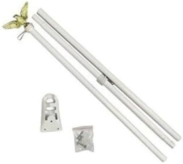 Trade Winds 6FT Flag Poles for Outside House with Eagle Topper, Tangle Free Flag Pole Kit image 2