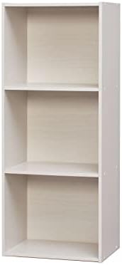 Iris Ohyama, Cabinet with 3 shelving/Wooden storage with shelves/Bookcase/Side furniture, Easy assembly, Modular, Design, Office, Living Room,Bedroom - Basic Storage Shelf - CX-3 - Grey Oak