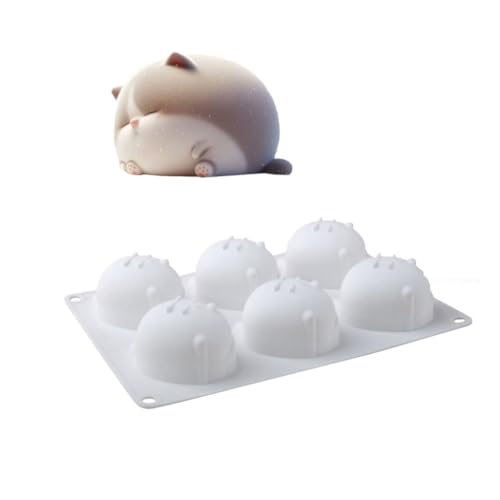 6 Cavity Silicone Cats Shape Chocolate and Jellies Molds for Baking and Freezing Functional Use in Oven or Freezers