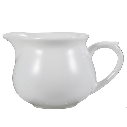 JECOMPRIS Saucière Céramique Traditionnelle Blanche, Récipient pour Sauces Chaud Froid Acide, Vaisselle Restauration et Maison, Verseur à Condiments et Pichets à Sauce Polyvalent