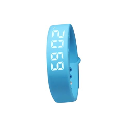 SUPVOX Bracciale Smart Multifunzionale con Contapassi Monitoraggio Sonno e Vibrazione Blu Display LED Batteria USB e Calorie