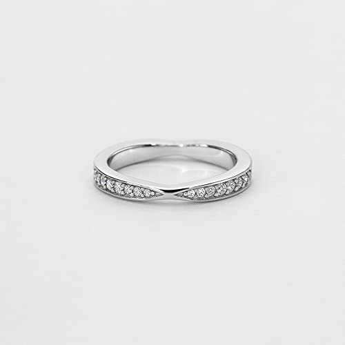 Michooyel Sterling Silver Eternity Band Ring for Women Cross AAA+ Cubic Zirconia Wedding Band X Ring for Women4