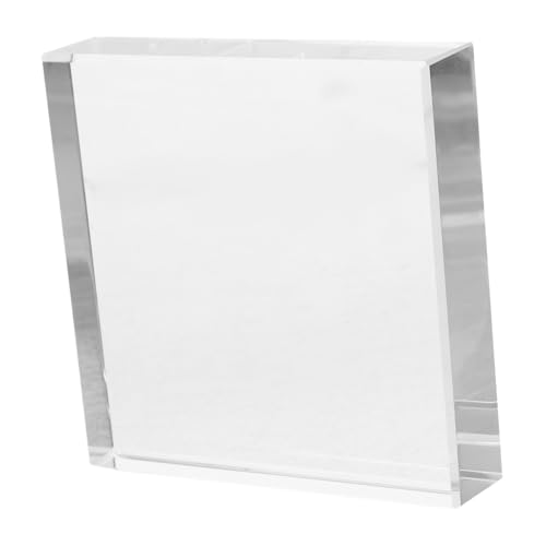 TIDTALEO 透明クリスタル四角形文鎮 ガラス製 安定設計 書斎 オフィス 撮影用デスクアクセサリー ペーパーウェイト兼クリスタルボール台座