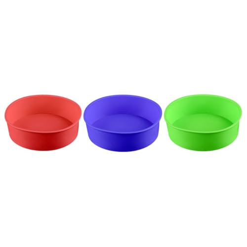 VALICLUD 3 Moldes Redondos de Silicona para Hornear Pasteles Molde para Cupcakes 17 CM Antiadherente Apto para Horno y Repostería Doméstica Color Aleatorio Juego de 3 Color Aleatorio
