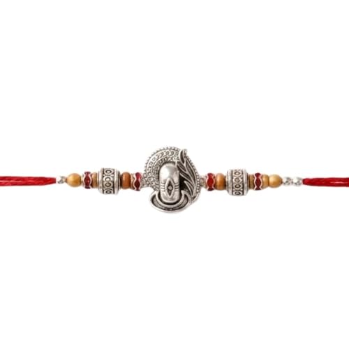 Image of I Jewels Thread Rakhi With Roli Chawal & Rakshabandhan Card for Brother /Bhai /Men /Bro