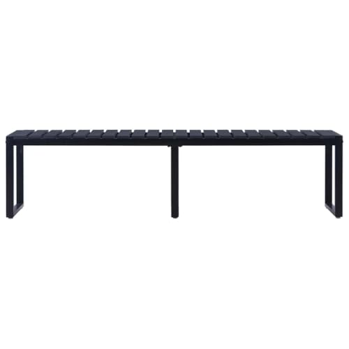 Gartenbank, 180 cm, PS-Modul, Schwarz