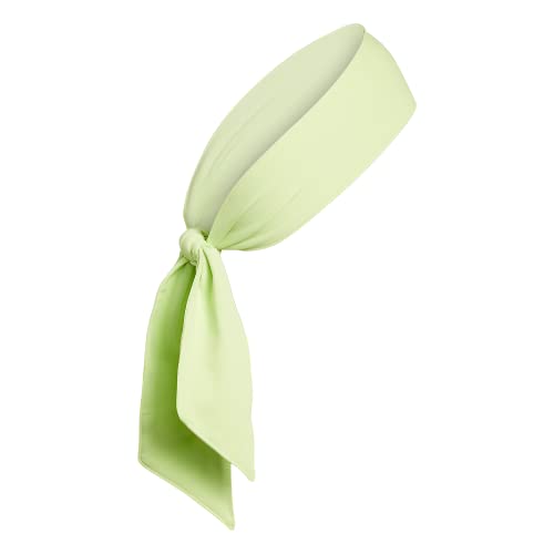 Image of adidas Alphaskin Tie Headband, Pulse Lime Green /White, One Size