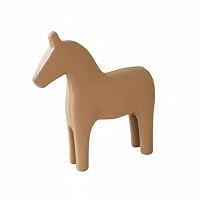 Amazon.co.jp: Qialexicon 木製馬の置物 天然木 木製馬オブジェ 手作り