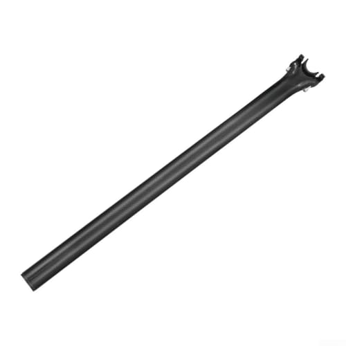 Tija de sillín de fibra de carbono T700 para bicicletas plegables con sistema integrado de abrazadera de doble tornillo compatible con sillines redondos y elípticos estándar (mate 31,8 x 580 mm)