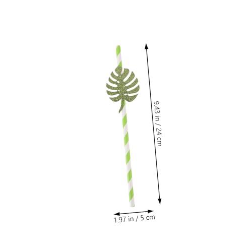 Pitillos de papel con diseño Monstera paquete 10 pcs miniatura 2
