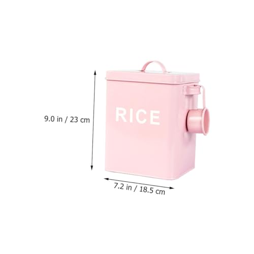 Toddmomy 1Pc Moisture Pet Food Barrel Sealing Storage Container with Scale Cup for Rice Pet Food Durable Pink Design for Home and Freshness