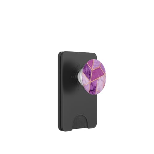 Motif géométrique marbré rose dorée violet chic PopSockets PopWallet pour MagSafe