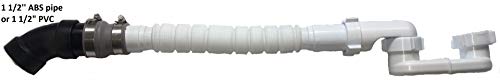 Bath Shower Drain Flat P-Trap 1 1/2" with flexible pipe E015 P Trap for Acrylic bathtubs by Aniplast ...