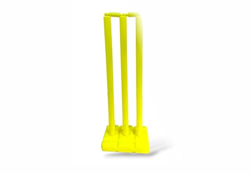 Image of Elan Polymer Cricket Stump Set | Plastic Cricket Stump | with 3 Wickets | Base | 2 Bails | Kit Bag | Stumps.