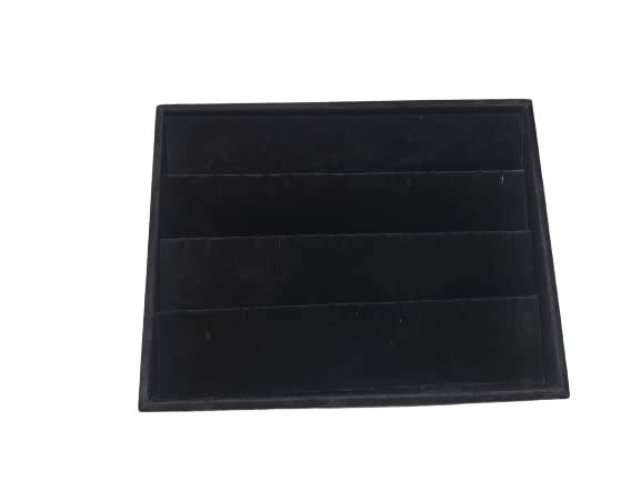 Image of Earring Velvet Jewellery Tray Stackable Tray for Drawer (Black) (14 * 10 INCH)