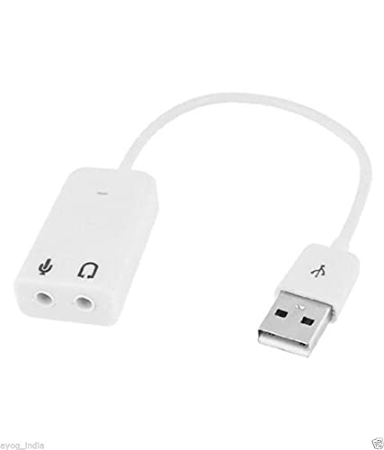 Frackson USB 2.0 to Sound Card Audio Adapter 7.1 Channel Sound Card for Laptop,Desktop, Mobile (White)-image-27
