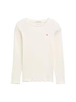 TOM TAILOR Mädchen Kinder Basic Langarmshirt mit Rippstruktur,12906 - Wool White, 116/122