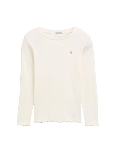 TOM TAILOR Mädchen Kinder Basic Langarmshirt mit Rippstruktur,12906 - Wool...