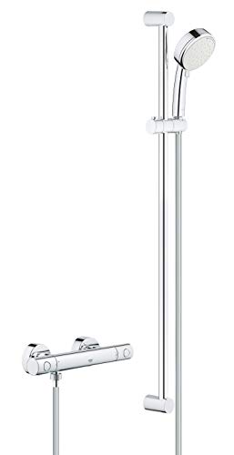 Grohe Grohtherm 800 Cosmopolitan | Thermostat-Brauseset - bestehend aus: Thermostat-Brausebatterie & Tempesta C Brausegarnitur II, 900 mm | chrom | 34769000