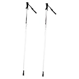 Milageto Bastones de esquí portátiles, versátiles, Resistentes, de Aluminio, Ligeros, para Esquiar, Deportes de Invierno, recreación, competición, al, Blanco