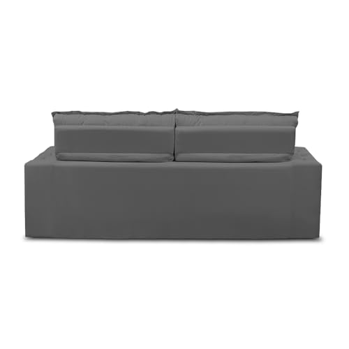 Sofá Retrátil e Reclinável 2 lugares com Molas 1,50m Livia Suede Cinza Adonai Estofados