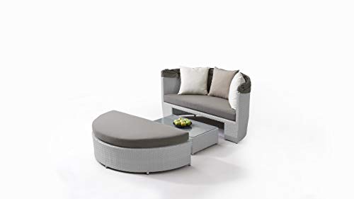 talfa Polyrattan Loungemöbel Sonneninsel in Grau satiniert Moon – Bild 4