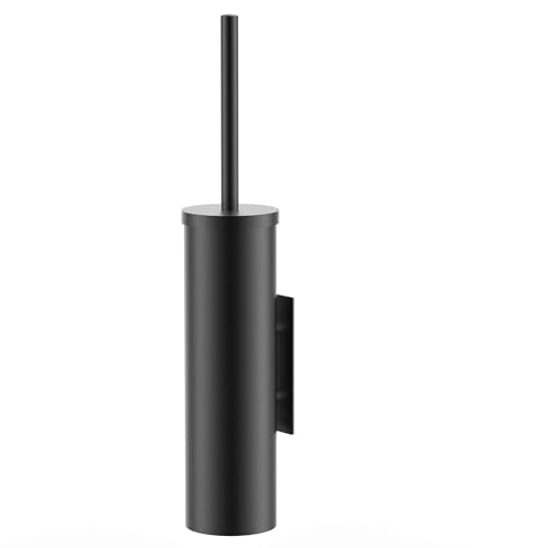 Image of Stainless Steel Toilet Brush and Holder Set Brushed Silver Heavy Duty Toilet Bowl Brush with Long Handle for Bathroom and Farmhouse (Black-2)