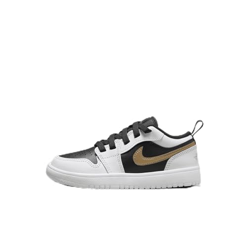 Jordan 1 Low Alt Little Kids' Shoes (DR9748-172, White/Black/Metallic Gold) Size 3