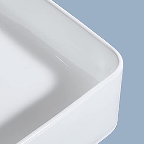 Kingwong 20 Inch Vessel Sink For Bathroom Modern Rectangular Bathroom Sinks Above Counter White Ceramic Porcelain Farmhouse Vessel Sink Basins Bathroom Sinks Bowl #TOP3