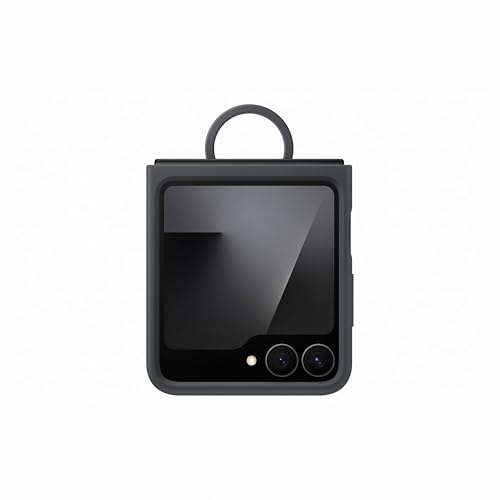 Samsung Silicone Case with Ring Custodia pieghevole in silicone con anello per Galaxy Z Flip6 | Z Flip7 FE, Black