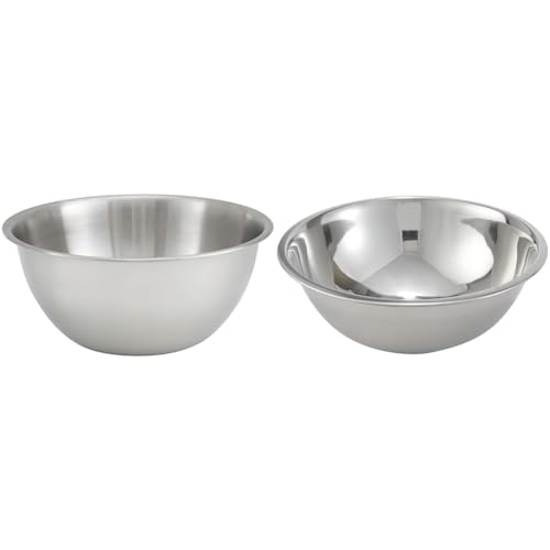 Set de 2 tazones de acero inoxidable Winco 13 y 8 cuartos miniatura 1