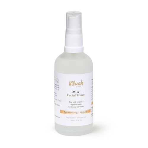 Vilvah Store Milk Face Toner | Minimizes Pores and Hydrates Skin | Balances & Restores Skin's pH Levels | For All Skin Types, 100ml (Pack of 1)