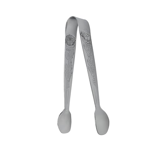 Mini Serving Tongs, 4.3 Inch Stainless Steel Sugar Tongs – Silver Tongs for Tea, Coffee, Appetizers & Charcuterie, Small Kitchen Tongs for Buffet, Dessert Table & Home Use