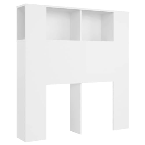 vidaXL Armoire à tête de lit Blanc 100x18,5x102,5 cm