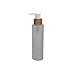 1PCS 150ML/5oz Empty Refillable Frosted Glass Pump Bottles Container Holder Vials Pot Storage With Bamboo Screw Pump Head For Bath Shower Shampoo Hair-Conditioner Cleanser Makeup Liquids (White)
