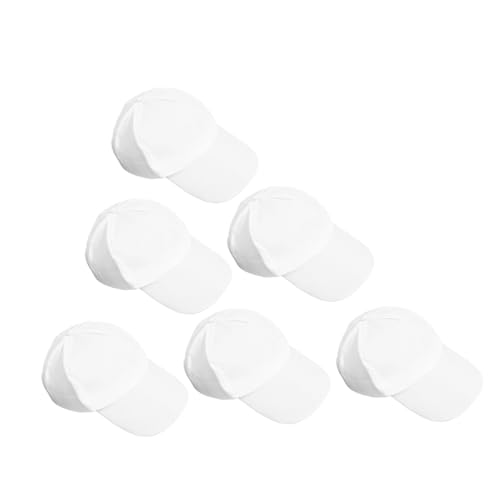 BESTYASH 6pcs Boy Girl Hand-Painted Baseball Cap Blank Sun Hats for Crafts for Outdoor Activities Uv for Boys and Girls White
