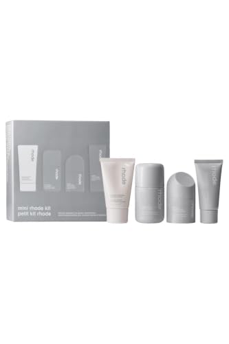 Rhode mini skincare kit – 4-piece travel-size set with Pineapple Refresh Cleanser, Glazing Milk, Peptide Glazing Fluid, and Barrier Restore Cream
