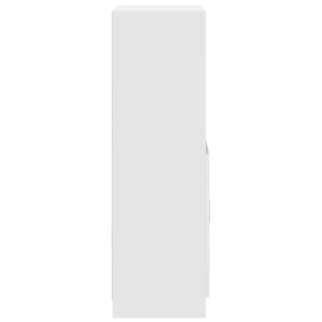 vidaXL Mobile da Cucina Bianco 57x41,5x131,5 cm in Truciolato, Armadio, Armadio dispensa da Cucina, Armadio da credenza da Cucina, Armadio da Cucina