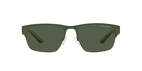 Armani Exchange Man Sunglasses Matte Blue Frame, Blue Mirror Blue Lenses, 57MM