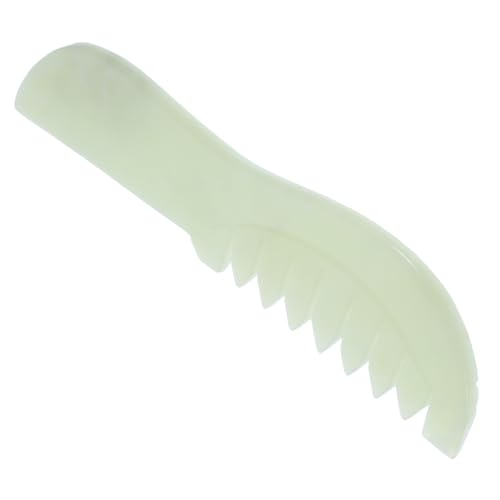 TOPPERFUN Peine de Jade para Masaje Facial y Herramienta Portátil de Estimulación de Circulación Peine Compacto para de Estrés y Cuidado del Cabelludo para Uso Casa y
