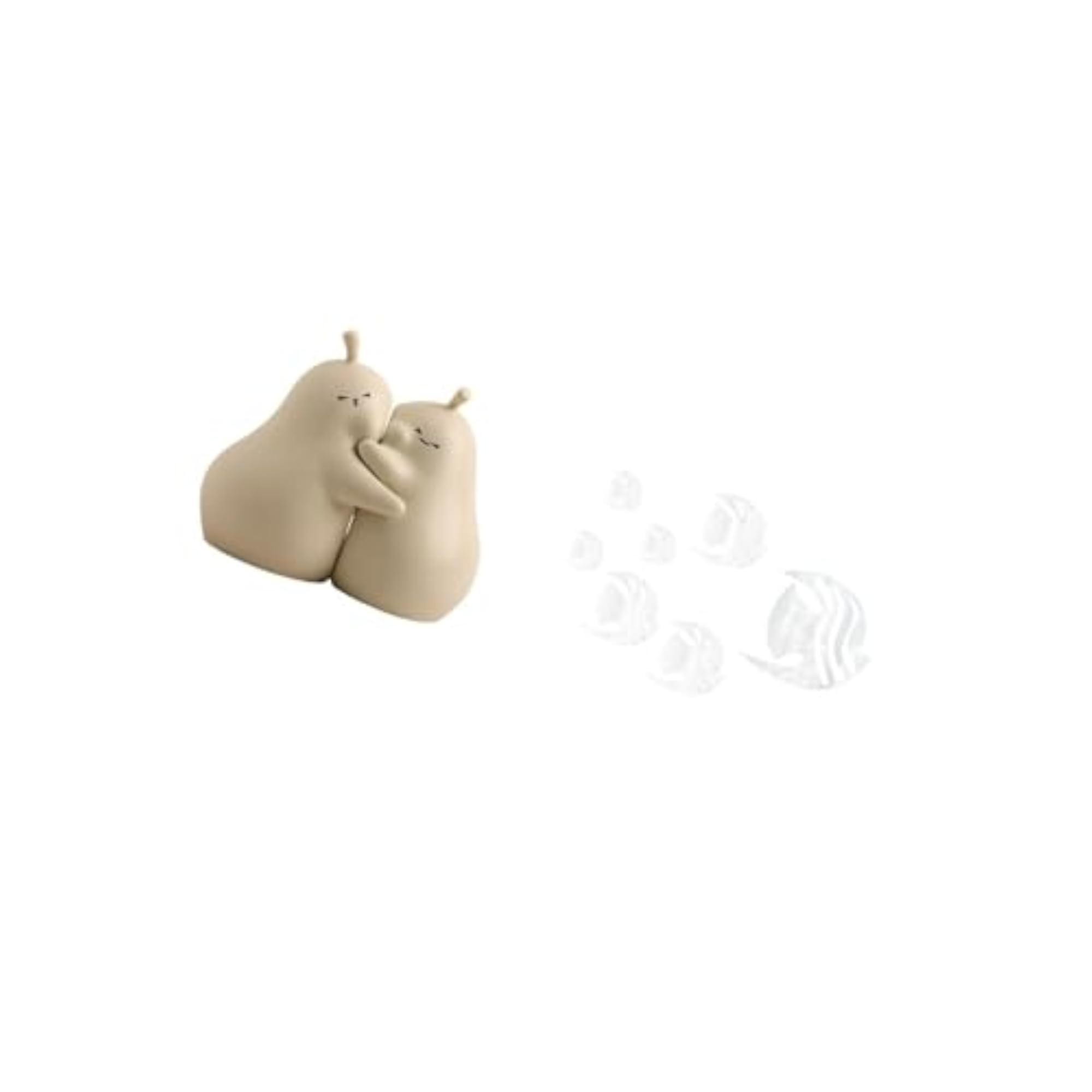 Hugging Pear Ceramic Bookend and Acrylic Fish Mirror Wall Decals