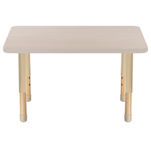 Image of 24 inch x 36 inch Rectangle Kids Classroom Table with Adjustable Chunky Wood Legs