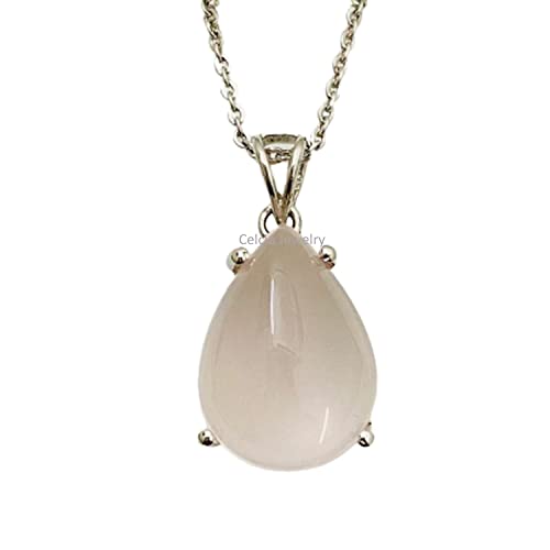 Collier améthyste violette poire en argent 925 fait main