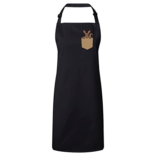 Tablier de cuisine noir avec poche kangourou idéal pour vos barbecues et recettes