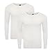 Price comparison product image LE11 Pack of 2 Men's Thermal Long Sleeve Top, Warm Underwear Baselayer, S M L XL XXL Thermals (White, Large)