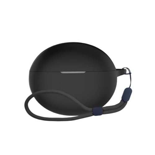 Image of WELCROS Soft Silicone Protective Case Cover for OnePlus Buds 4 (Lanyard Black)